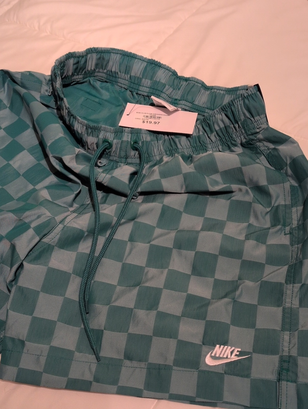 Nike Men’s Green Checkerboard Athletic Shorts